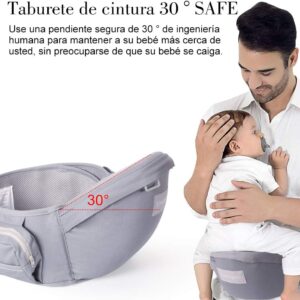 Portabebé EMAGIE con asiento de cadera – Gris (Semi-Nuevo)