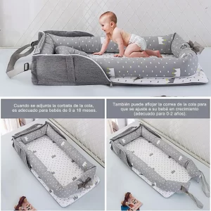 Nido colecho portátil con almohadas y bolsa (semi-nuevo)